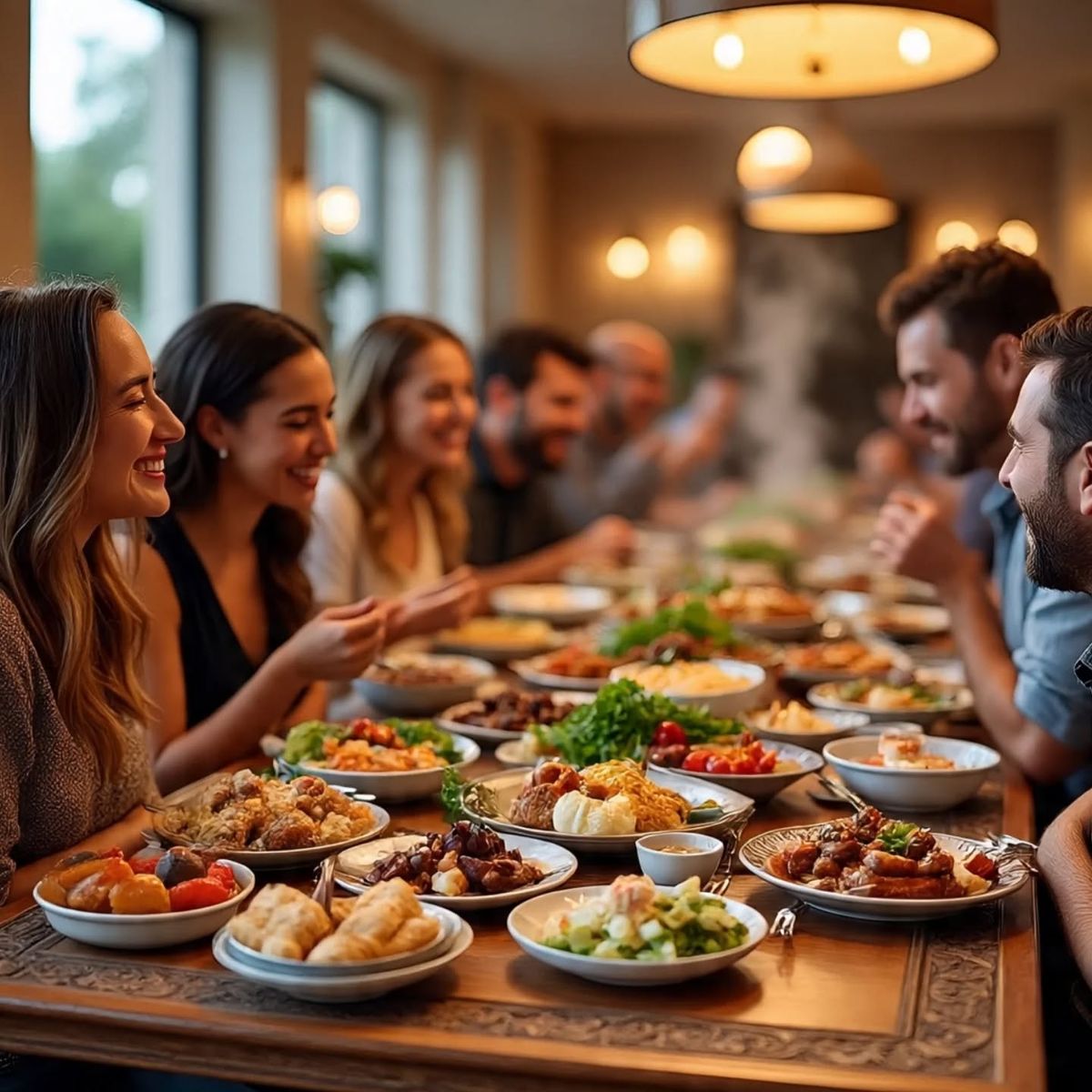 Family members preparing a shared meal together in a bright home kitchen